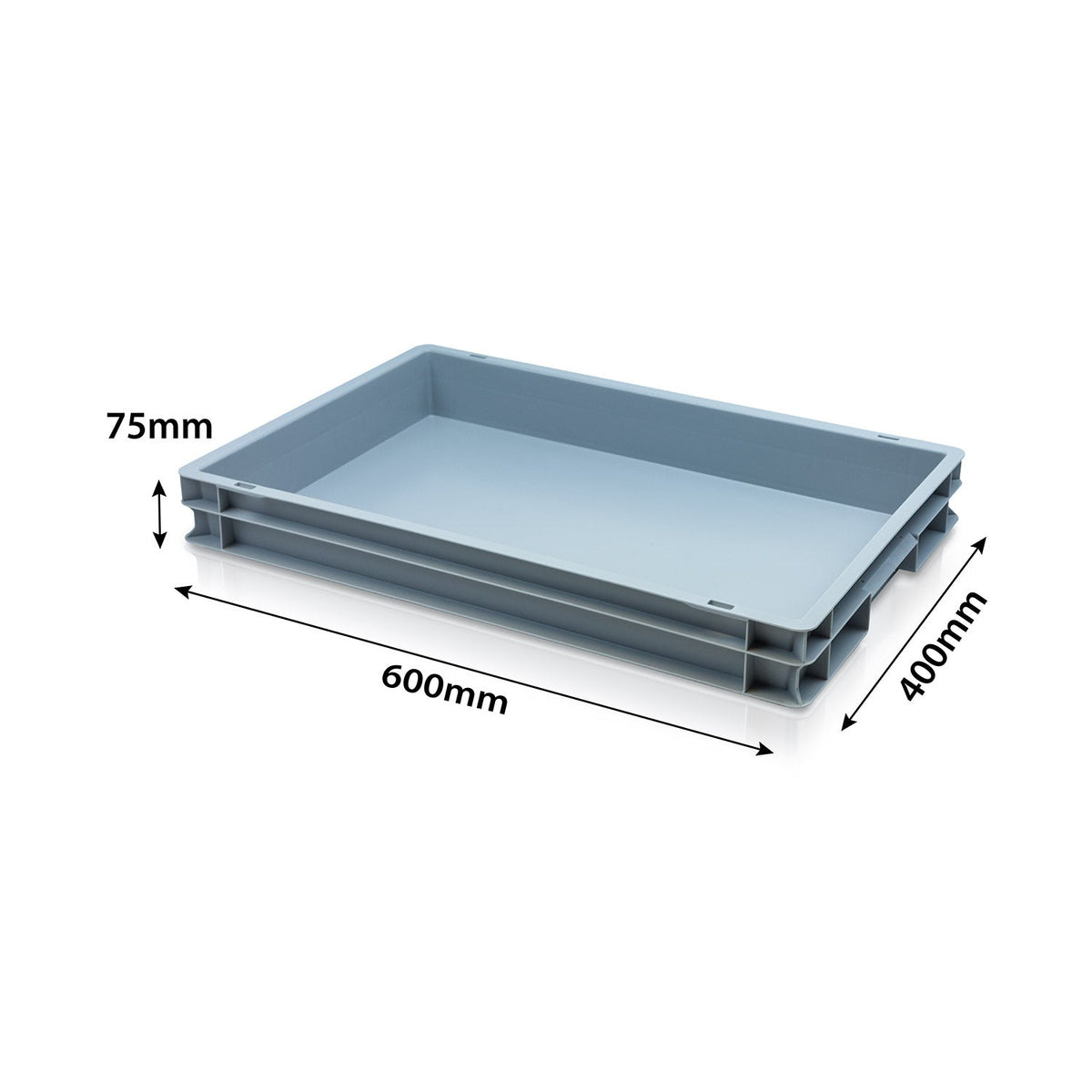 13L (600x400x75mm) Shallow Pizza Dough Proofing Tray - No Lid